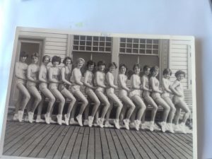 line up of dancing girls on Cleethopres pier